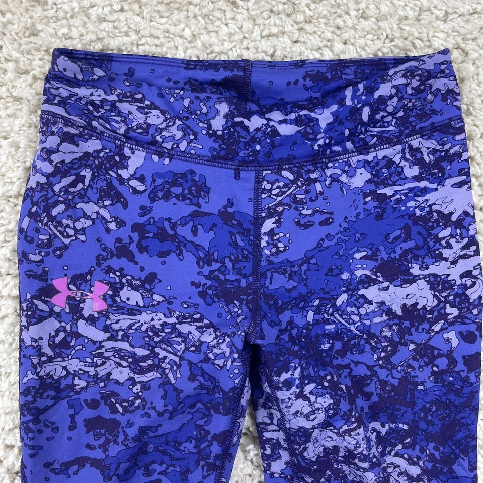under armour youth girls size small???? atheltic leggings purple blue - Image 2 of 4
