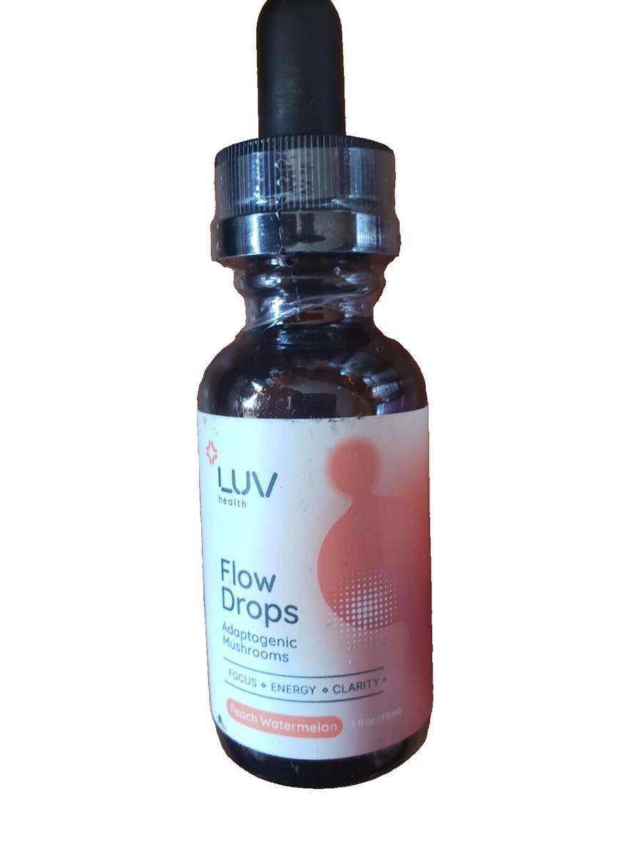 Luv Health Flow Drops Adaptogenic Mushrooms Peach Watermelon , 1 