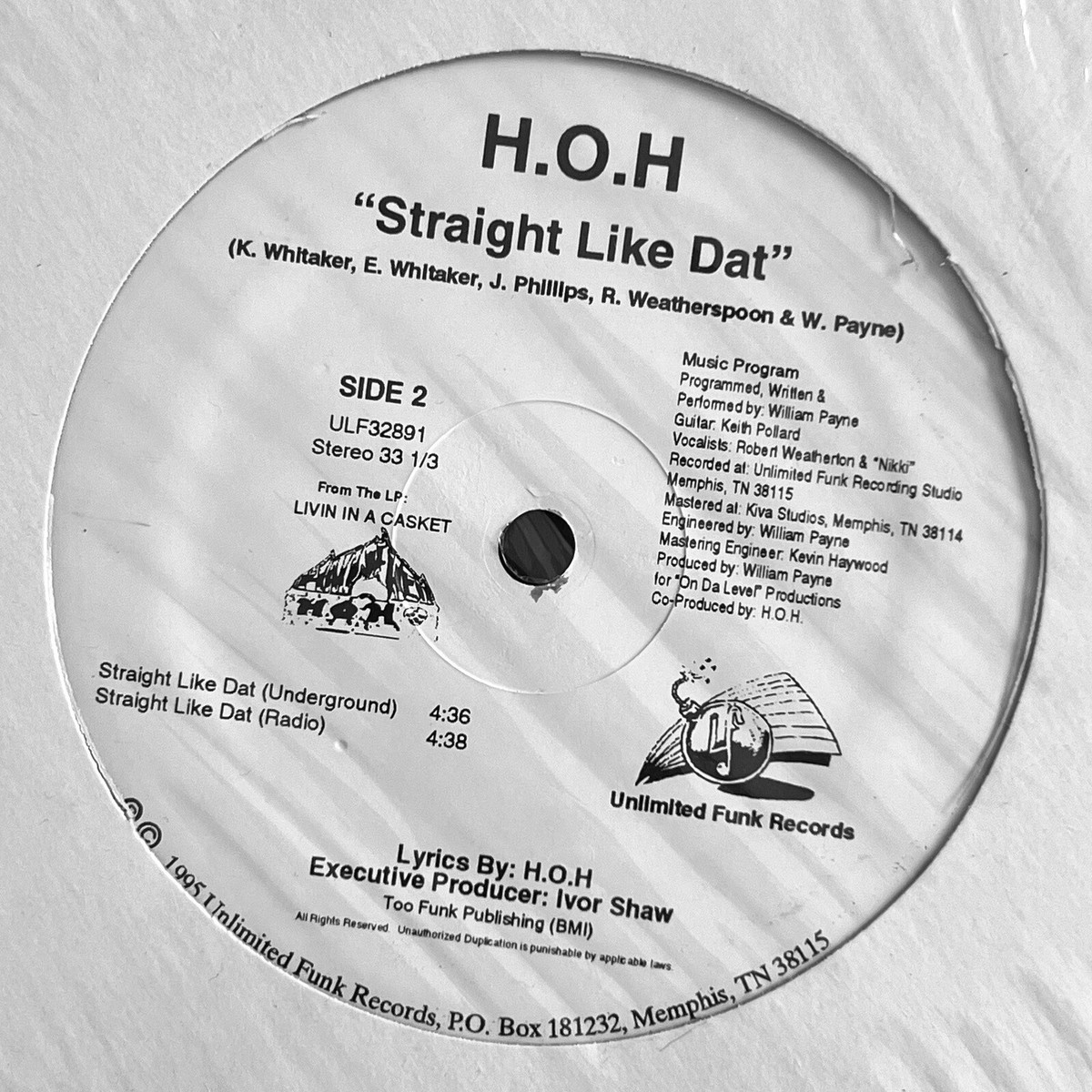 洋楽 H.O.H./straight like dat H.O.H Straight Like Dat 12” Single Vinyl Memphis Rap