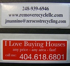 Printed Rectangle Labels, 1000 Custom 1" x 3" Business Stickers on roll, 1-Color