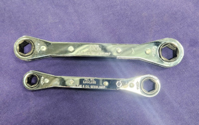 Proto 1193-A & 1192-A 6 Point Straight Ratcheting Box Wrench Pair Made in USA