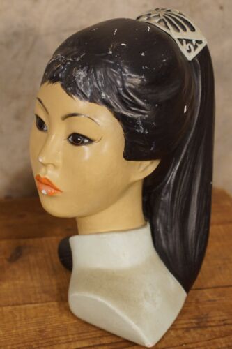 MCM Mid Century Modern Marwal Ind. Inc Brower Chalkware Asian Female Figure - Picture 5 of 9