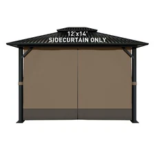 Aoodor 12'x14' Gazebo Universal Replacement Privacy Curtain Side Walls 4 Panels