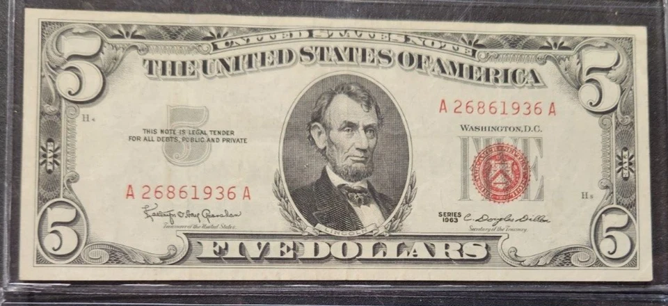 Lote de inicio de facturas de EE. UU. $5,00 sello rojo, sello rojo de $2,00, certificado de plata, sin circular $2,00 Foto 2 de 4