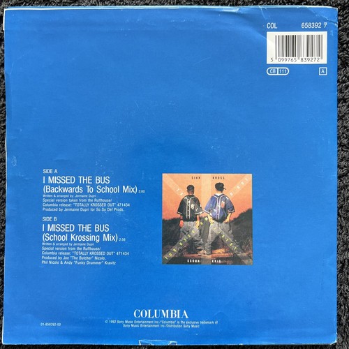 Kris Kross – I Missed The Bus 7'' Vinyl with ORIGINAL STICKERS 1992 TESTED NM - Imagen 7 de 8