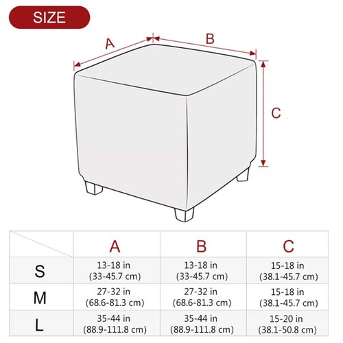 Ottoman Cover Square Stretch Knitted Jacquard Square Ottoman Cover Square Sto... - Bild 2 von 7