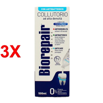 3 X Biorepair Collutor 3in1 AntisensibilitÄt - Antibacterial - Antikaren 500 M