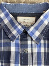 Weatherproof Original Vintage Plaid Shirt L Blue Long Sleeve Casual