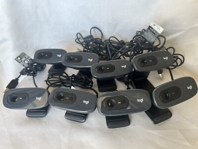 Lot of 8 LOGITECH Logi V-U0018 860-000592 HD 720p WEBCAM W/ BUILT-IN MICROPHONE