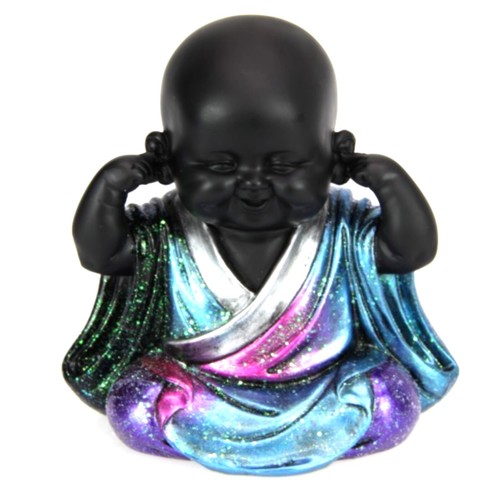 3pc See Hear Speak No Evil Galaxy Robes Buddha Monks Ornament Home Decor 15cm - Picture 2 of 5