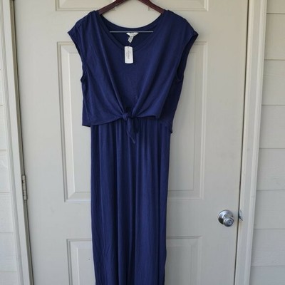 navy cotton maxi dress