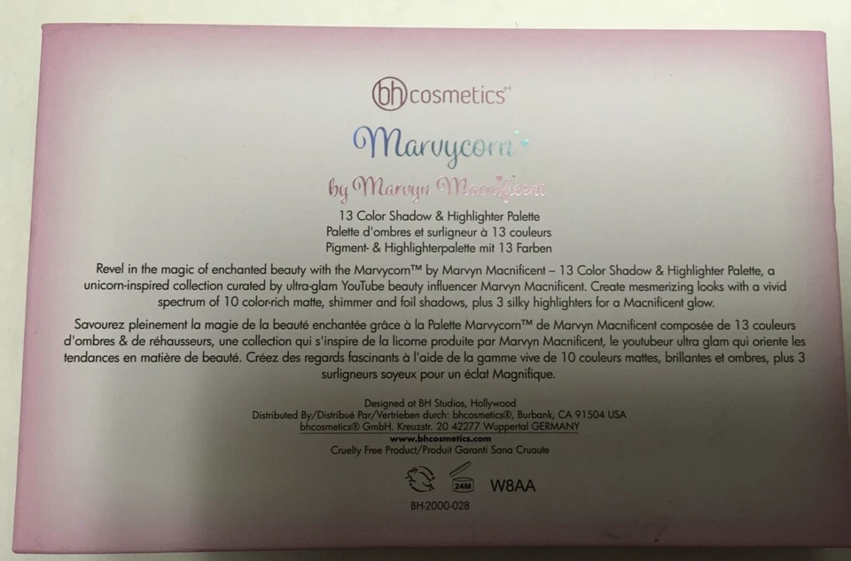 bh Cosmetics Marvycorn 13 color Shadow & Highlighter Palette NIB - Image 4 of 4
