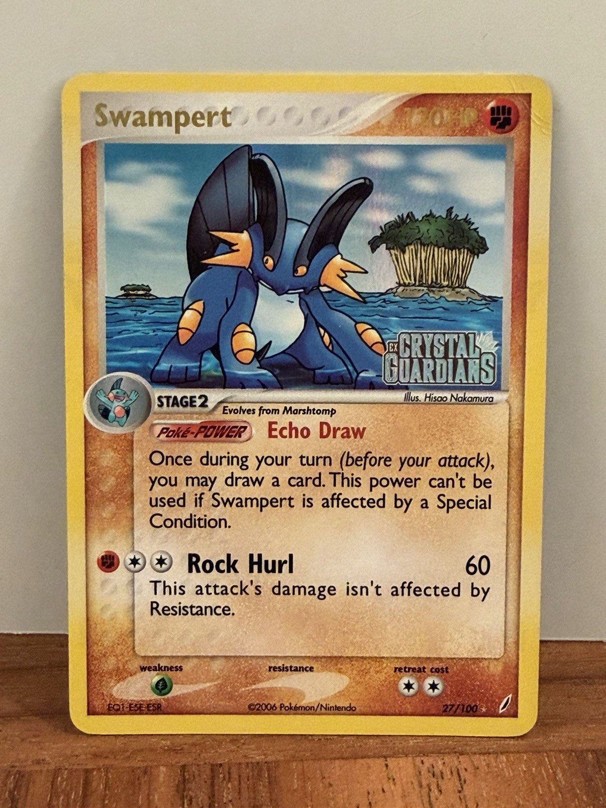 Vintage Pokemon Crystal Guardians 2006 Swampert Reverse Holo 027/100 MP