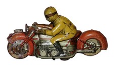 Working Tin Windup Georg Fischer GF 207 Motorcycle Made in US Zone Germany
