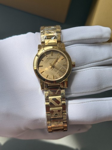 Reloj Burberry The City Grabado Cuadros Reloj 26mm Oro BU9234 - Imagen 5 de 6