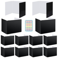 12 Pcs Desk Dividers for Students, Coated Paper Privacy Shields Folder for St...