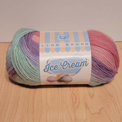 Lion Brand Ice Cream Yarn UBE Multicolor Acrylic Baby Yarn Light Weight 3 DK