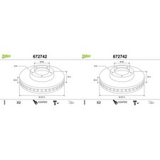 2x VALEO 247mm BREMSSCHEIBEN VORNE passend für CITROËN AX SAXO XSARA ZX PEUGEOT 