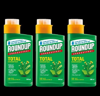 3 x Roundup Unkrautfrei TOTAL KONZENTRAT 500 ml Unkrautvernichter Herbizid