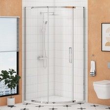 1950mm Tall Quadrant Shower Enclosure Single Sliding Door 8mm Easy Clean Glass