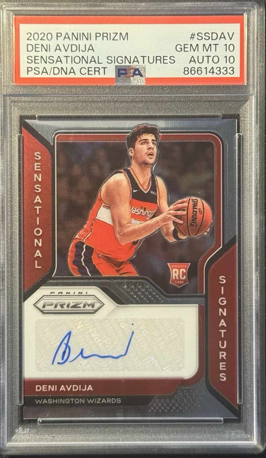 2020-21 Panini Prizm Deni Avdija Sensational Signatures #SS-DAV PSA 10 AUTO 10 view 1