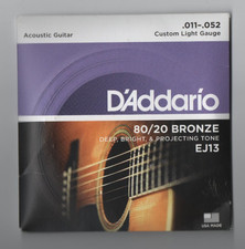 D'Addario EJ13 80/20 Bronze Acoustic Guitar Strings - Custom Light - 11-52