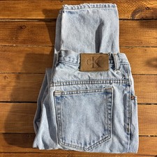 Vtg Calvin Klein Jeans Womens 12 P 29x27 High Rise Taper Leg USA Made Y2K SEE