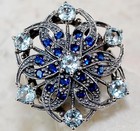 4CT Aquamarine 925 Sterling Silver Edwardian Ring Sz 8 F6-5 — photo 1