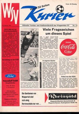Football programme booklet 68/69 RL Wuppertaler SV-Black White Essen