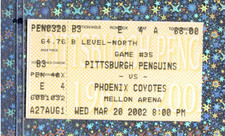 Shane Doan G88 Ticket Stub 3-20-2002 Penguins Coyotes Burke Win 2 FIGHTS 👀🔥