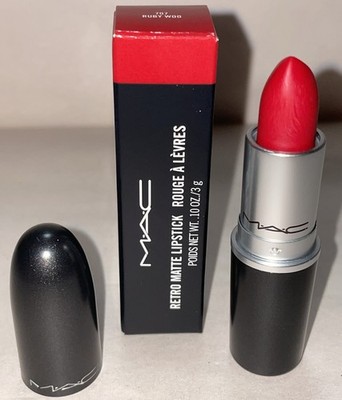 NIB MAC Retro Matte Lipstick Shade 707 RUBY WOO  0.10 Oz / 3g x 2