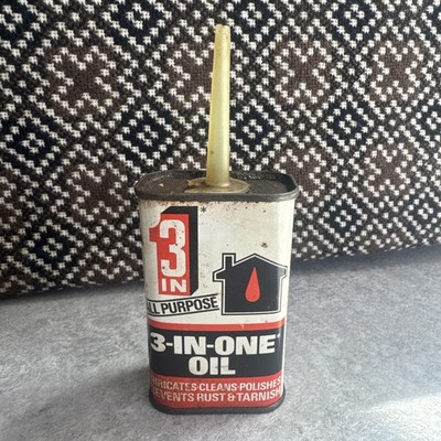 Oldtimer 3 in 1 kleine Öl Blechdose Automobilia Mancave leer 