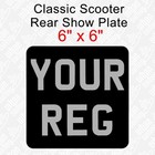 6" x 6" Classic Scooter Number Plate Lambretta Vespa Adhesive Vinyl Show Sticker
