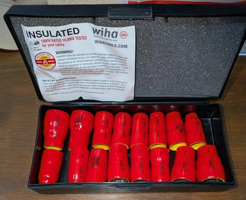 Wiha 31491 3/8-Inch Drive Socket Set, Inch/Metric, Insulated, One Size, Multi