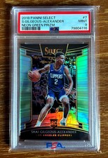 2018 Panini Select Shai Gilgeous-Alexander Rookie Neon Green Prizm /75 PSA 9 !