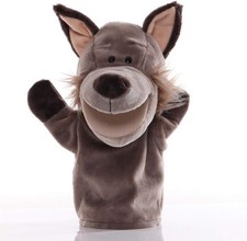 Wolf Hand Puppet Plush Open Mouth Soft Toy Imaginative Pretend Story Play