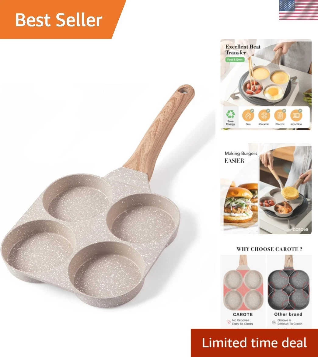 Egg Pan Omelette Pan, 4-Cup Nonstick Granite Omelette Skillet - Pancake Pan a...