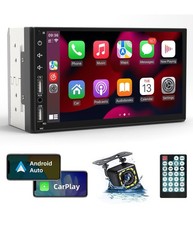 Leadfan Double Din Car Stereo Radio Support Apple Carplay Android Auto, 7in