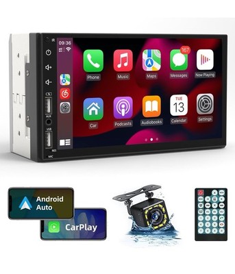 Leadfan Double Din Car Stereo Radio Support Apple Carplay&Android Auto, 7in