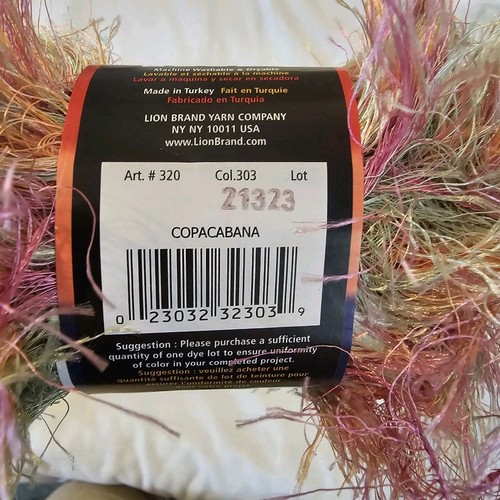 1 Skein Lion Brand Fun Fur Stripes Bulky Copacabana Eyelash Yarn Discontinued - Picture 4 of 5