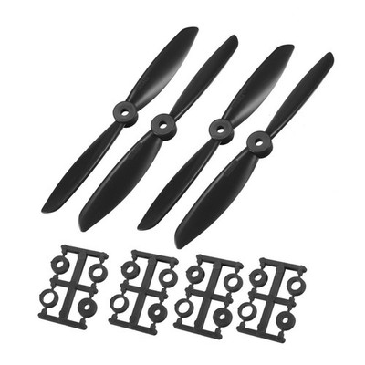 2Pairs RC Propellers CW CCW 6045 6''x4.5'' 2-Vane Airplane Toy Black Adapters