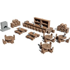 Tavern DND Terrain Set - Modular 70 Piece Tabletop Role-Playing Scenery - 28m