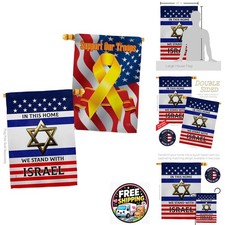 USA Decoration We Stand with Israel House Flag Pack Double-Sided Made in USA