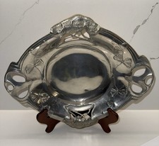 Antique Art Nouveau Bowl Centerpiece Austrian Jugendstil 10" x12" Inches Poppy