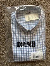 Duluth Trading Wrinklefighter Long Sleeve Shirt Mens M Blue Plaid New