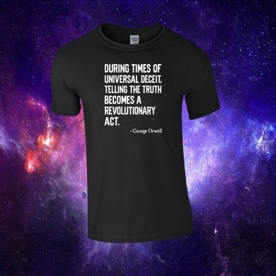 George Orwell Revolution Zitat T-Shirt Dystopie Erwachsene/Kinder Unisex Top T-Shirt
