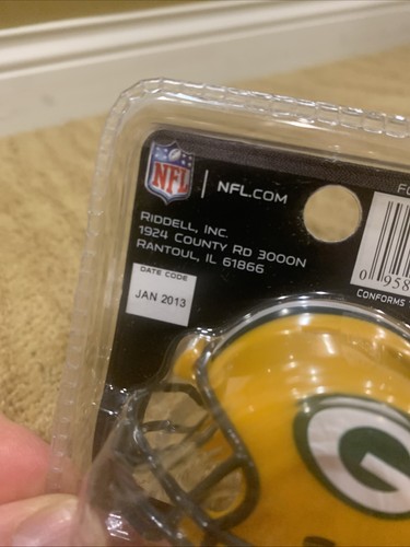 Green Bay Packers Pocket Size Riddell Revolution NFL Helmet NEW SEALED JAN 2013 - Picture 6 of 7
