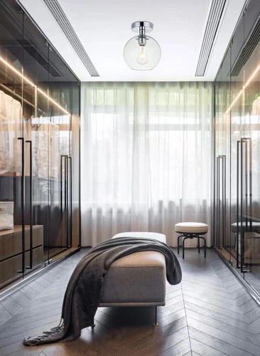 Elegant Lighting LD2204 Baxter 8"W Semi-flush Globe Ceiling - Black - Picture 12 of 12