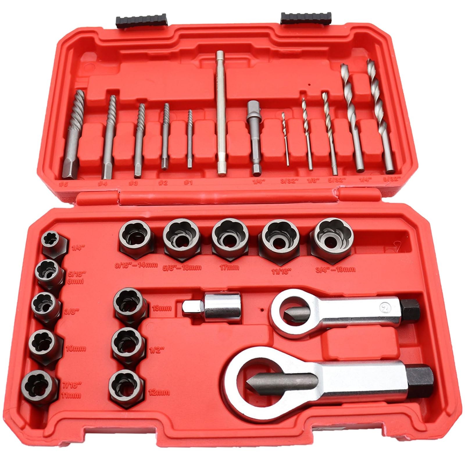 28PCS Broken Screw Extractor Set with Hex Adapter for Easy Bolt Removal