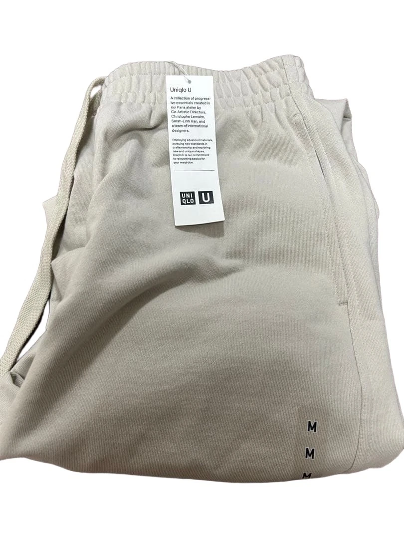 UNIQLO U Sweat Curve Pants M New Athletic Joggers Black Slim Fit